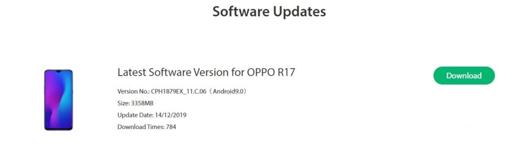 OPPO R17 November Security Patch Update Rolling Out