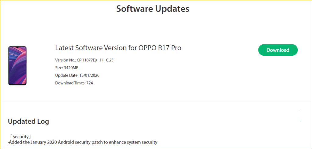 Oppo R17 Pro JanuarySecurity Patch Update Rolling Out - Realme Updates