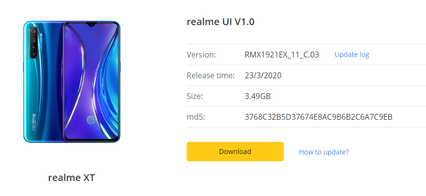 Realme XT April 2020 Security Patch Update Added DocVault ID Feature, Improves Audio, Security & Much More [RMX1921EX_11.C.04] - Realmi Updates