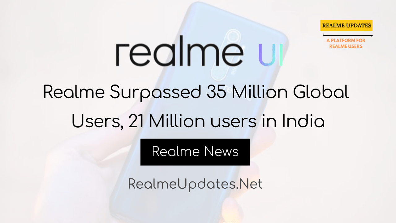 [News]: Realme Surpassed 35 Million Global Users, 21 Million users in India - Realme Updates