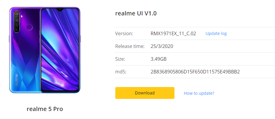 Realme 5 Pro April 2020 Security Patch Update Added DocVault ID Feature, Improves Audio, Security & Much More [RMX1971EX_11_C.03]