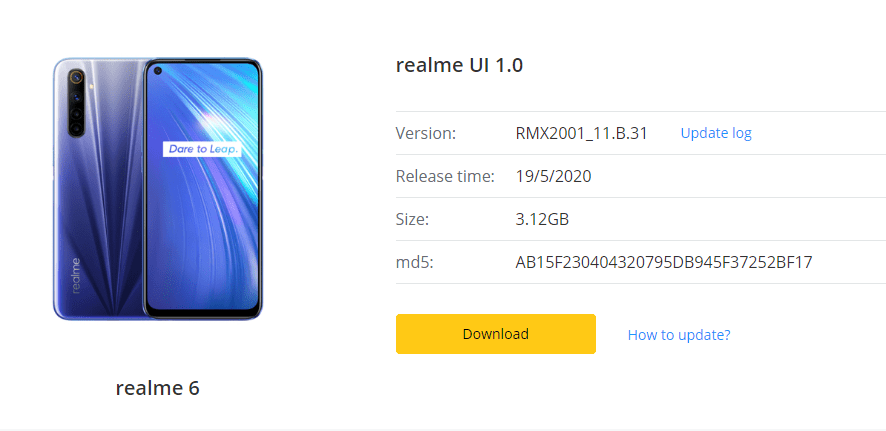 [Breaking]: Realme 6 May 2020 Security Patch Update Fixed Restart Bug & Much More [RMX2001_11.B.31] - Realme Updates