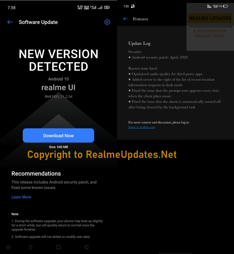 Realme XT April 2020 Security Patch Update Details [RMX1921EX_11.C.04]
