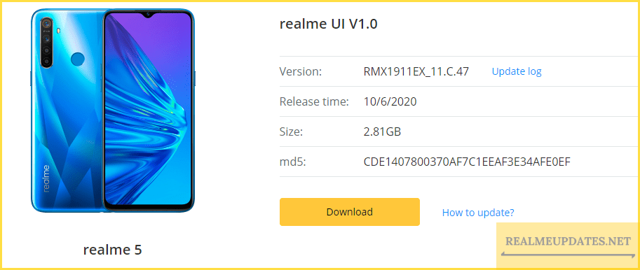 Realme 5 June 2020 Security Patch Update