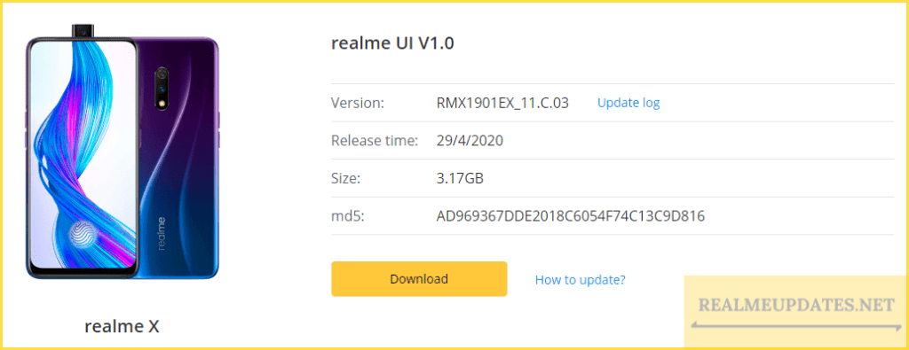 Realme X C.04 June 2020 Security Patch Update Software Update Page  [RMX1901EX_11_C.04] - Realme Updates