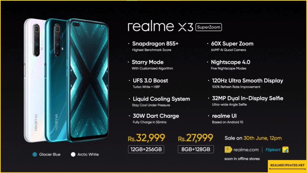 Realme X3 Superzoom Launched With 120 Hertz Refresh Rate, Qualcomm Snapdragon 855+ Processor, 64MP Quad rear Cameras & More - Realmi Updates