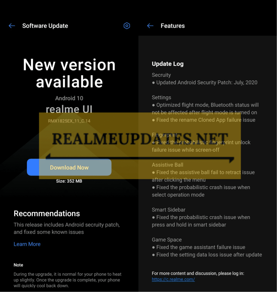Realme 3 July 2020 Security Patch Update Brings New Android Security Patch, Fixed Smart Side Bar, Assistive Ball, Fingerprint Failure, Game Space, & Much More [RMX1825EX_11_C.14] - Realme Updates