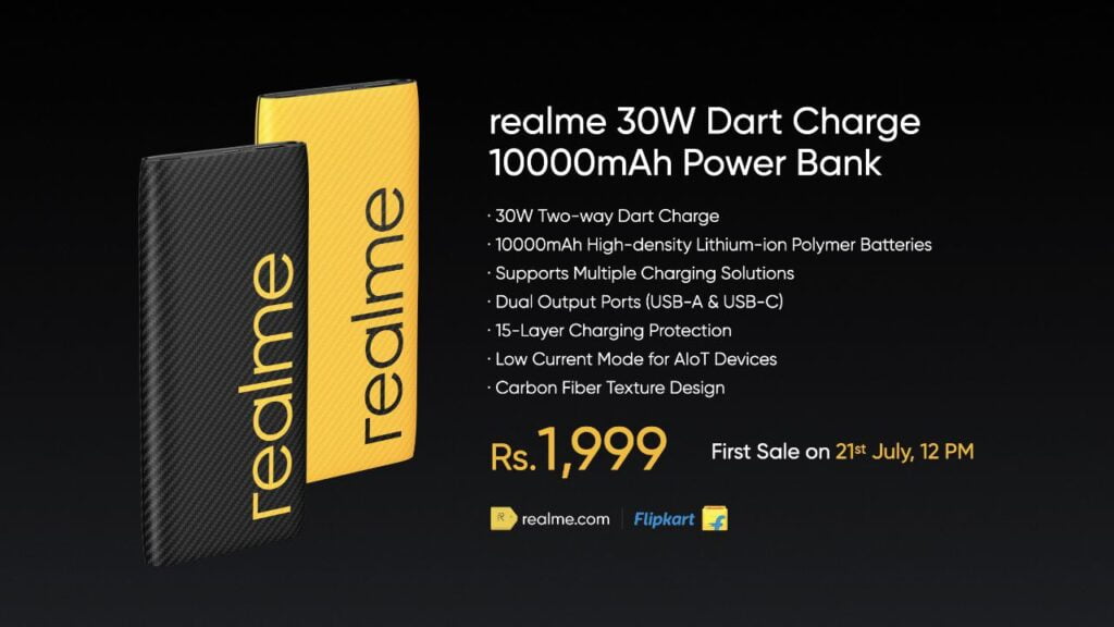 Realme Launched Realme 30W DART Powerbank With 10000mAh, Type-C Port Priced At INR 1,999 - Realmi Updates