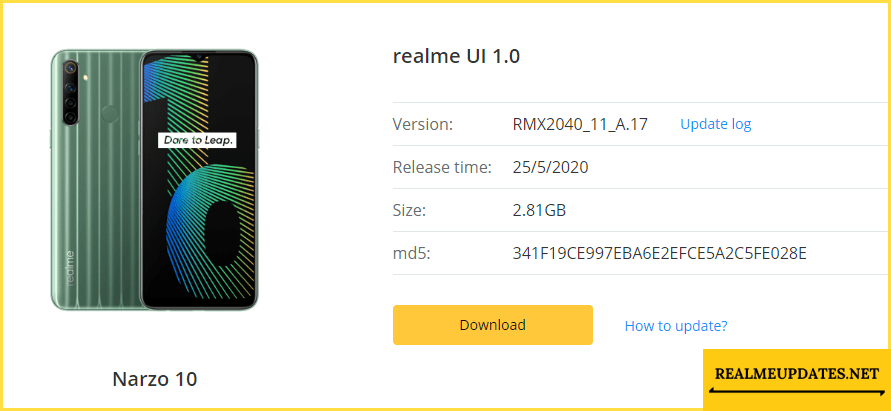 Realme Narzo 10 A.23 June 2020 Security Patch Update Optimize Audio, Fixed Weather, Fingerprint & Much More [RMX2040_11_A.23] - Realmi Updates