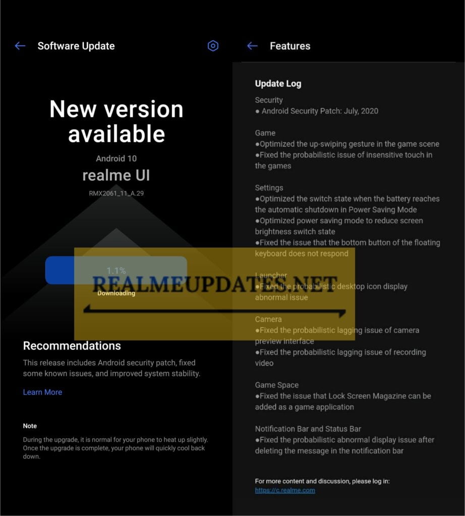 Realme 6 Pro July 2020 Security Patch Update Brings New Android Security Patch, Improved Power Saving Mode, Camera, Fixed Game Space and More [RMX2061_11_A.29] - Realme Updates