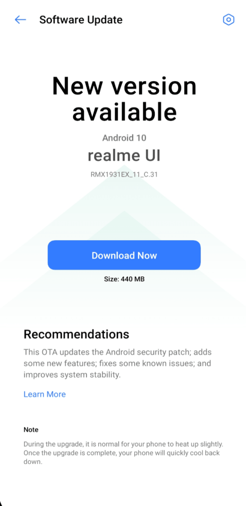 Realme X2 Pro August 2020 Security Patch Update Screenshot - Realme Updates
