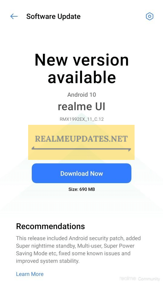 Realme X2 September 2020 Security Patch Update Screenshot - Realme Updates