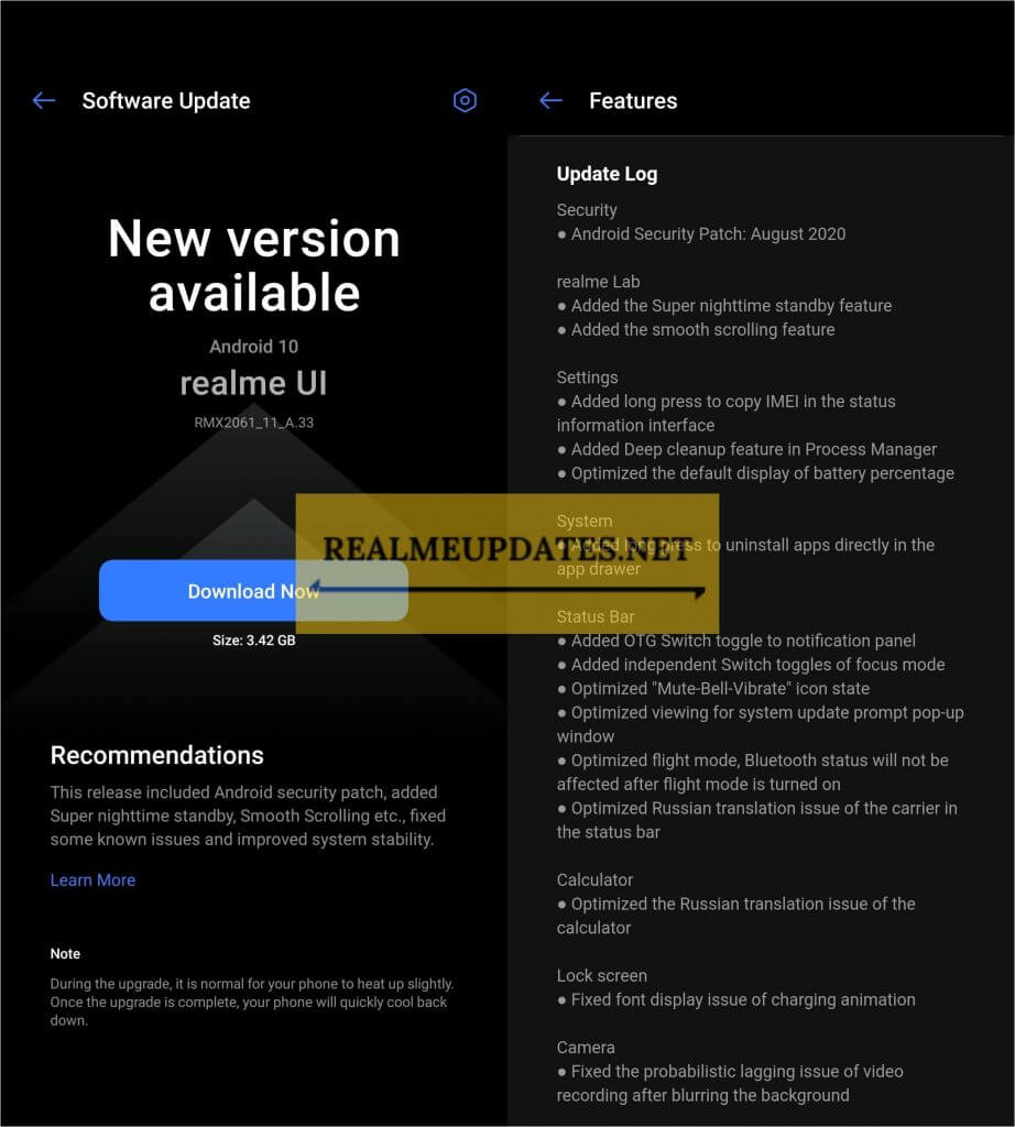 Realme 6 Pro August 2020 Security Patch Update Screenshot -Realme Updates
