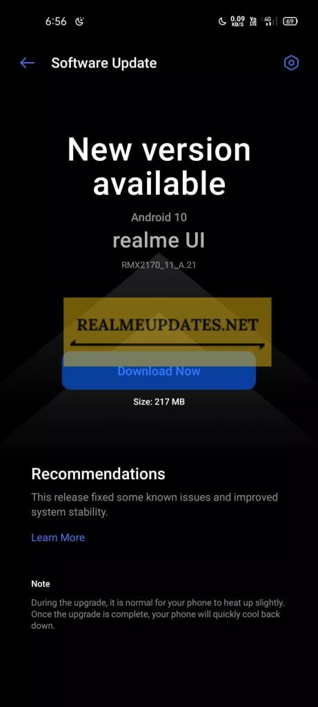 Realme 7 Pro November 2020 Update Screenshot - Realme Updates