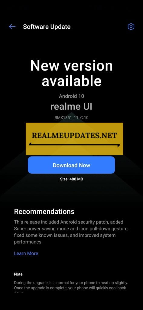 Realme 3 Pro November 2020 Update Screenshot - Realme Updates