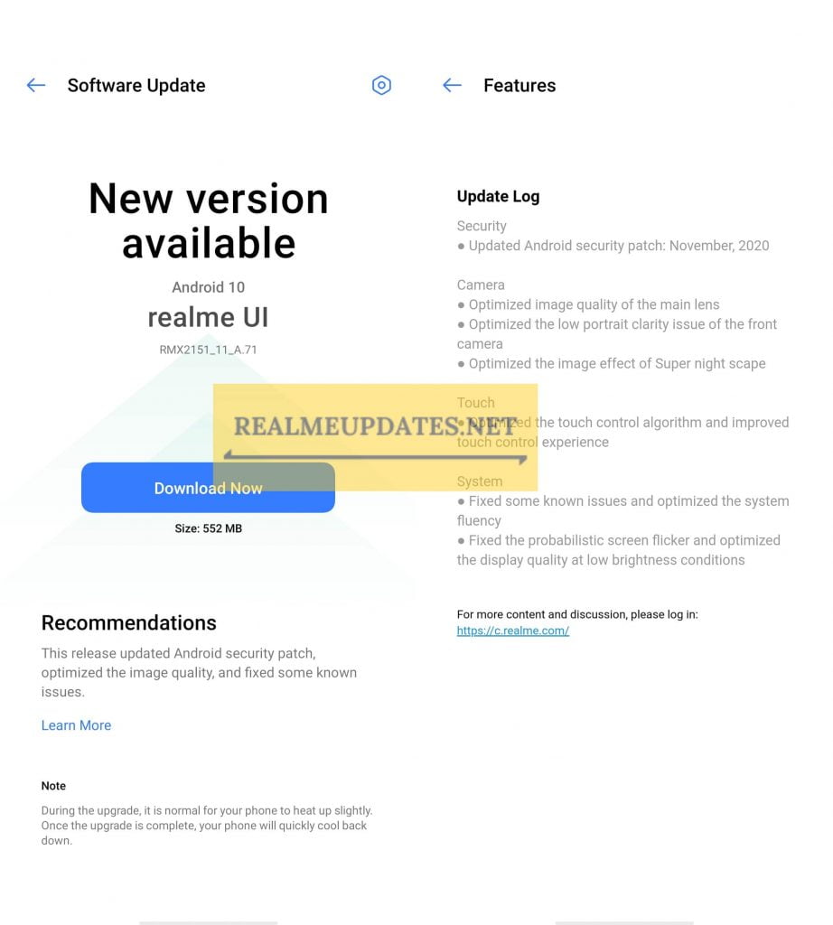 Realme 7 December 2020 Update Screenshot - Realme Updates