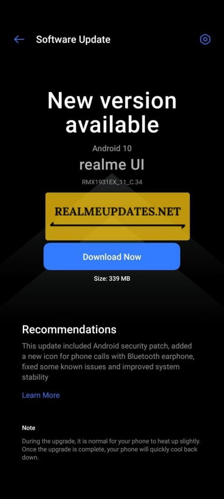 Realme X2 Pro December 2020 Update Screenshot - Realme Updates