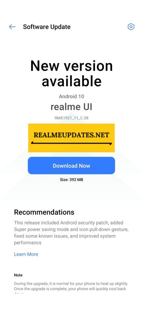 Realme XT November 2020 Update Screenshot - Realme Updates 