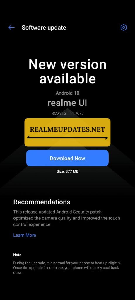 [A.75] Realme 7 December 2020 Security Update Released In Several Regions Brings New Android Security Patch, Optimized Camera, Touch Control & More [Download Link] - Realmi Updates