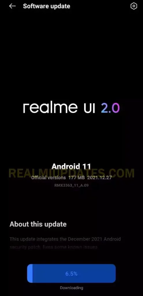 Realme GT Master December 2021 Security Update Screenshot - RealmiUpdates.Com