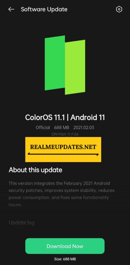 Oppo F11 Pro February 2021 Security Update Screenshot - RealmeUpdates.Net