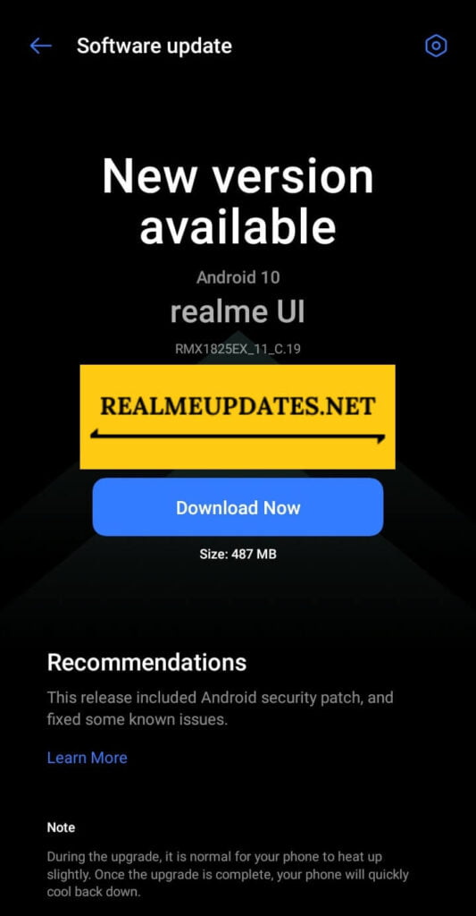 Realme 3 January 2021 Security Update Screenshot - RealmeUpdates.Net