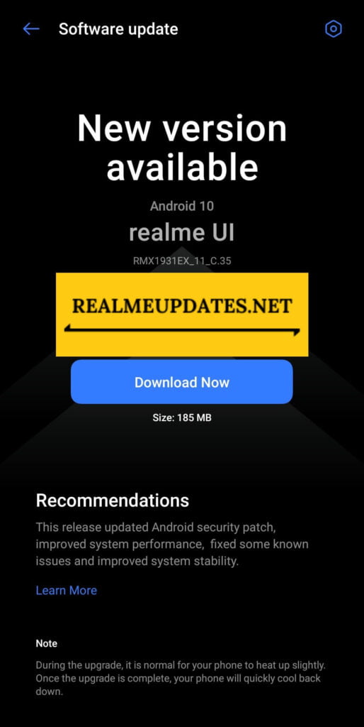 Realme X2 Pro January 2021 Security Update Screenshot - RealmeUpdates.Net