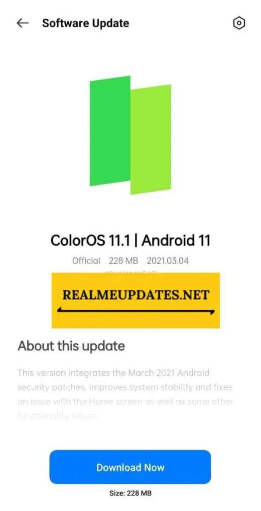 Oppo F11 March 2021 Security Update Screenshot - Realme Updates