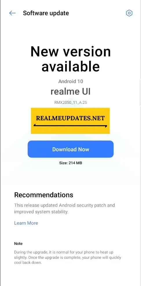 Realme Narzo 20A February 2021 Security Update Screenshot - Realme Updates