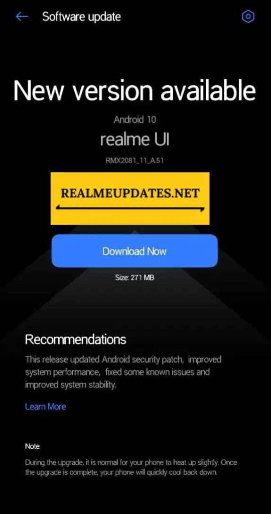 Realme X3 March 2021 Security Update Screenshot - Realme Updates