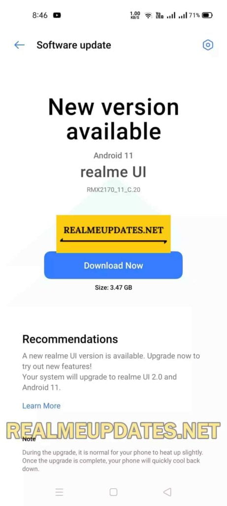 Realme 7 Pro Android 11 Realme UI 2.0 Update Screenshot - Realme Updates