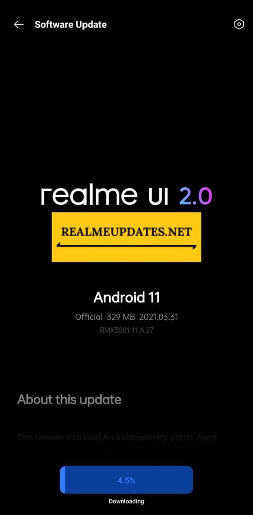 Realme 8 Pro April 2021 Security Update Screenshot - Realme Updates