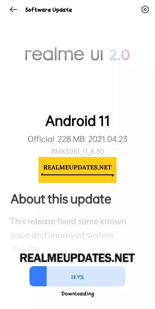Realme 8 Pro RMX3081_11_A.30 Update Screenshot - Realme Updates