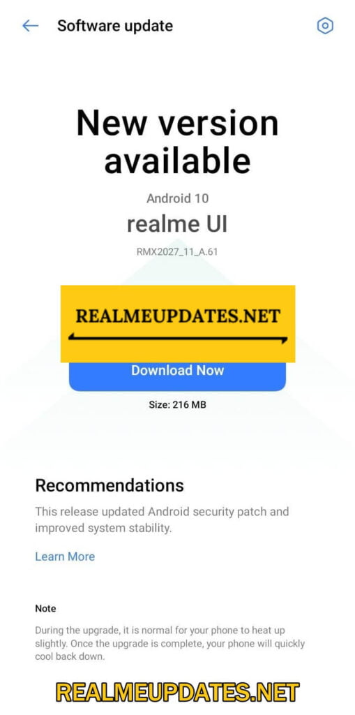 Realme C3 April 2021 Security Update Screenshot - Realme Updates