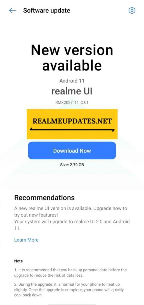 Realme C3 Realme UI 2.0 Android 11 Beta 1 Update Screenshot - Realme Updates