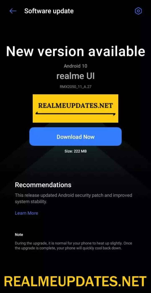 Realme Narzo 20A March 2021 Security Update Screenshot - Realme Updates