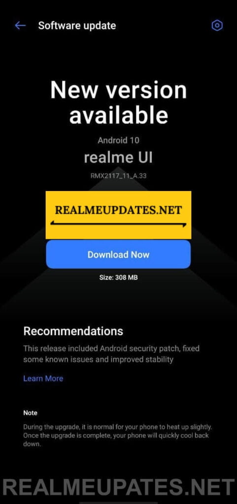 Realme Narzo 30 Pro March 2021 Security Update Screenshot - Realme Updates