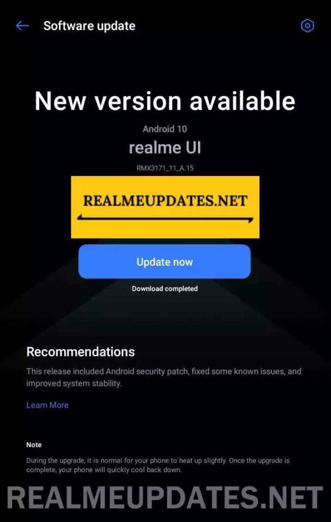 Realme Narzo 30A April 2021 Security Update Screenshot - Realme Updates