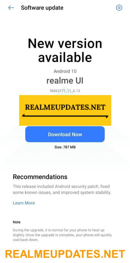 Realme Narzo 30A February 2021 Security Update Screenshot - Realme Updates