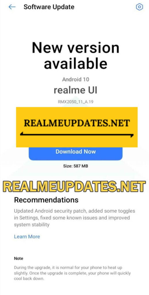 Realme Narzo 20A November 2020 Security Update Screenshot - Realme Updates