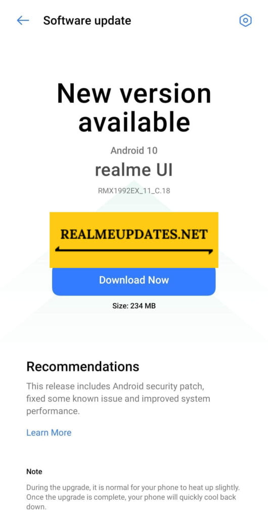 Realme X2 May 2021 Security Update Screenshot - Realme Updates