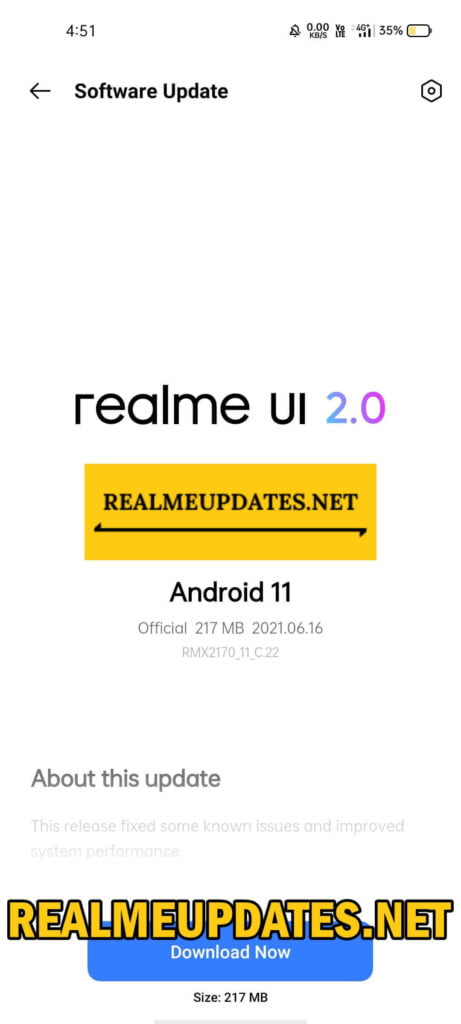 Realme 7 Pro June 2021 Update Screenshot - Realme Updates
