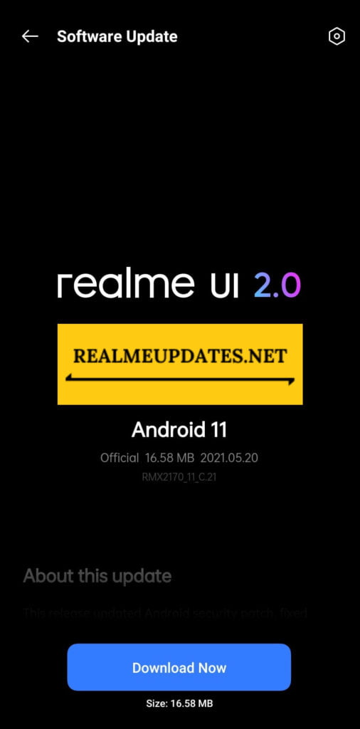 Realme 7 Pro May 2021 Security Update Screenshot - Realme Updates
