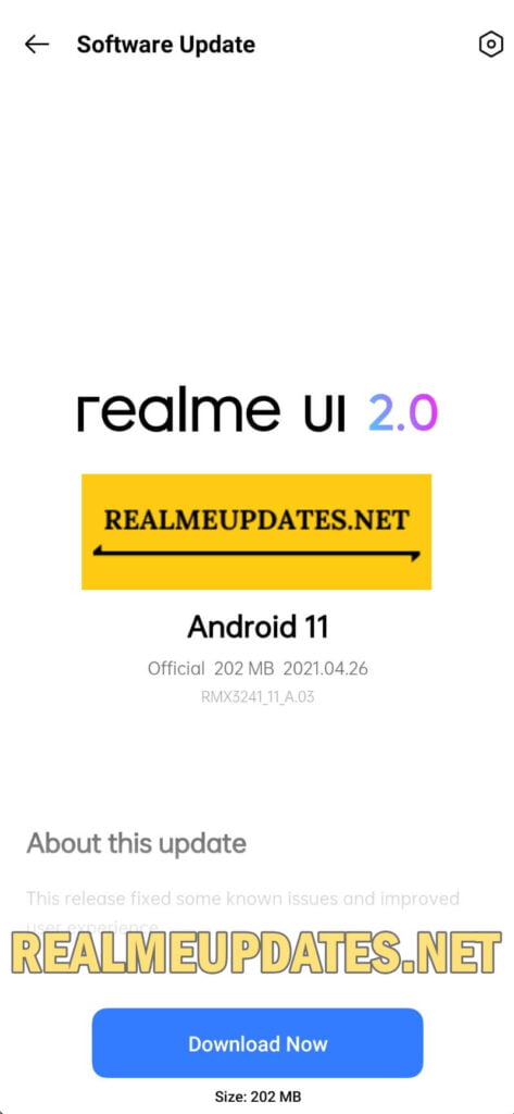 Realme 8 5G May 2021 Update Screenshot - Realme Updates