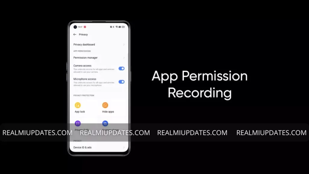 Realme UI 3.0 App Permission Recording - RealmiUpdates