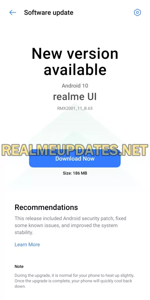 Realme 6 August 2021 Security Update Screenshot - Realme Updates