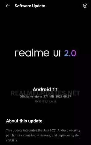 Realme 8 July 2021 Security Update - Realme Updates