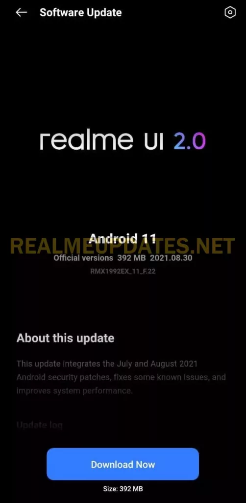 Realme X2 August 2021 Security Update Screenshot - Realme Updates