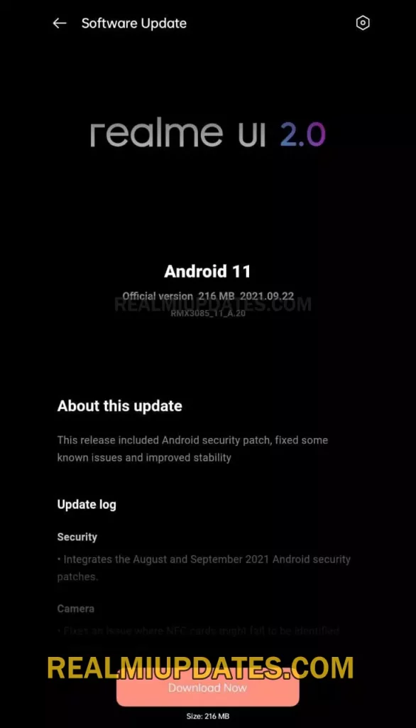 Realme 8 September 2021 Security Update Screenshot - RealmiUpdates