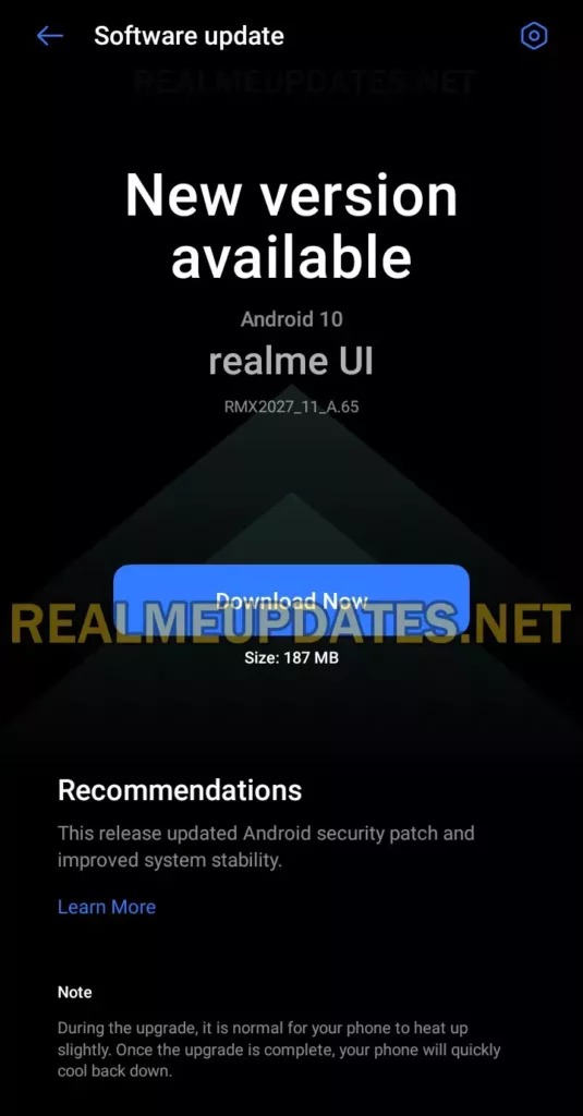 Realme C3 August 2021 Security Update Screenshot - Realme Updates